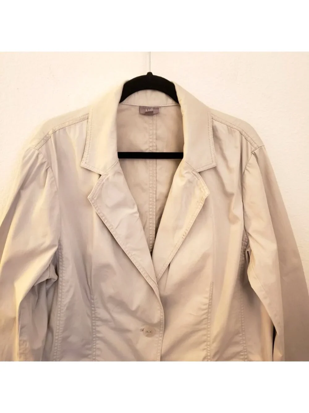 J. Jill Tan Cotton Blend Blazer with Pockets Size 2X Small Flaw on Lapel